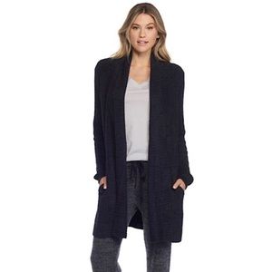 Barefoot Dreams CozyChic Lite Straight Long Cardigan in Black -Size XS